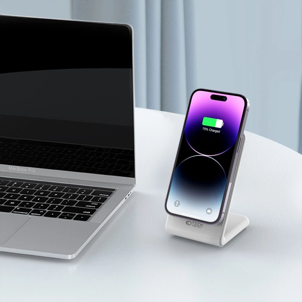 Tech-Protect QI15W-A23 MagSafe 15W Безжично зарядно за Смартфон Бяло