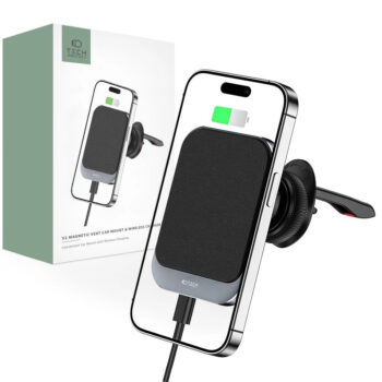 Автомобилна стойка за телефон Tech-Protect MM15W-V2 Magnetic Air Vent + 15W Безжично зарядно