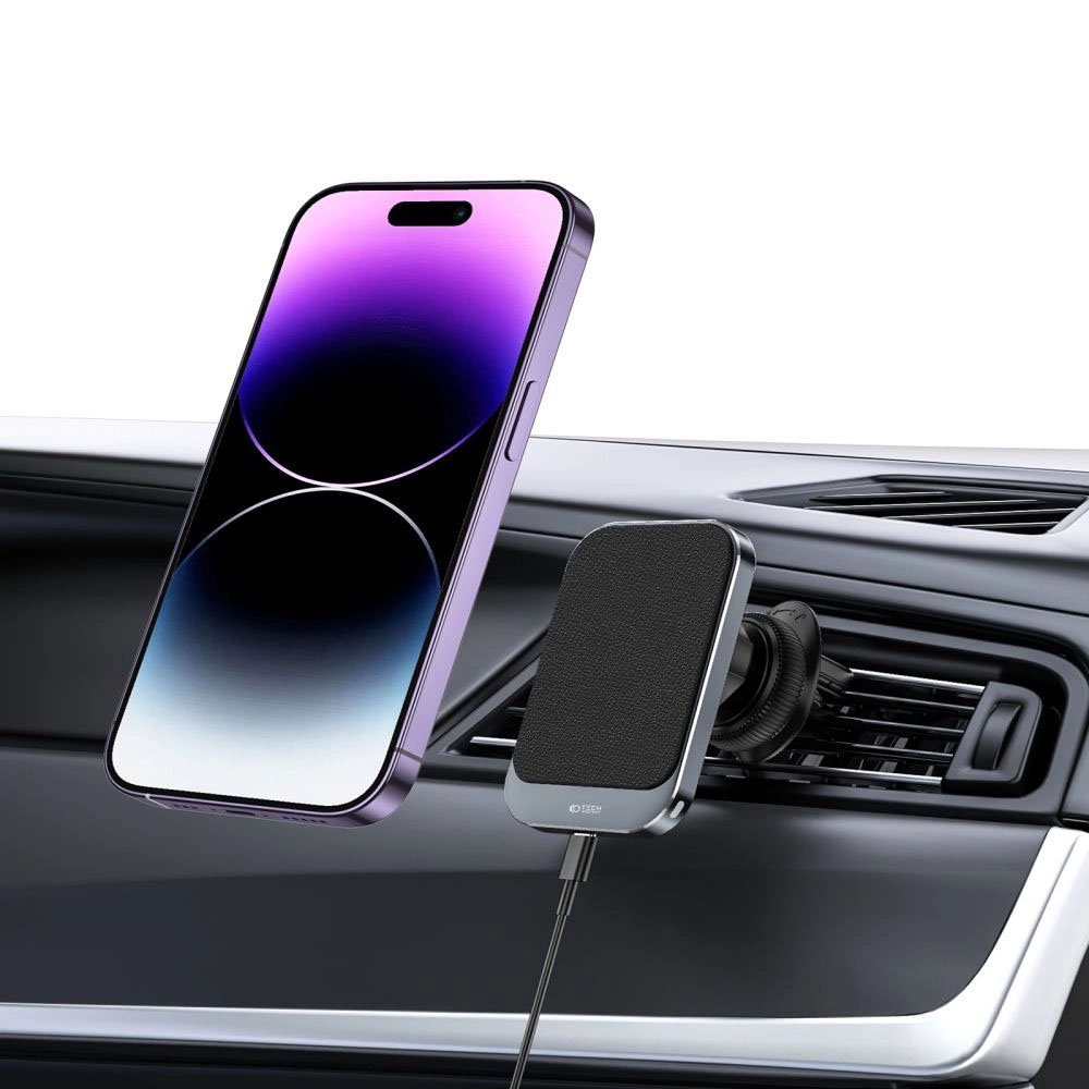 Автомобилна стойка за телефон Tech-Protect MM15W-V2 Magnetic Air Vent + 15W Безжично зарядно