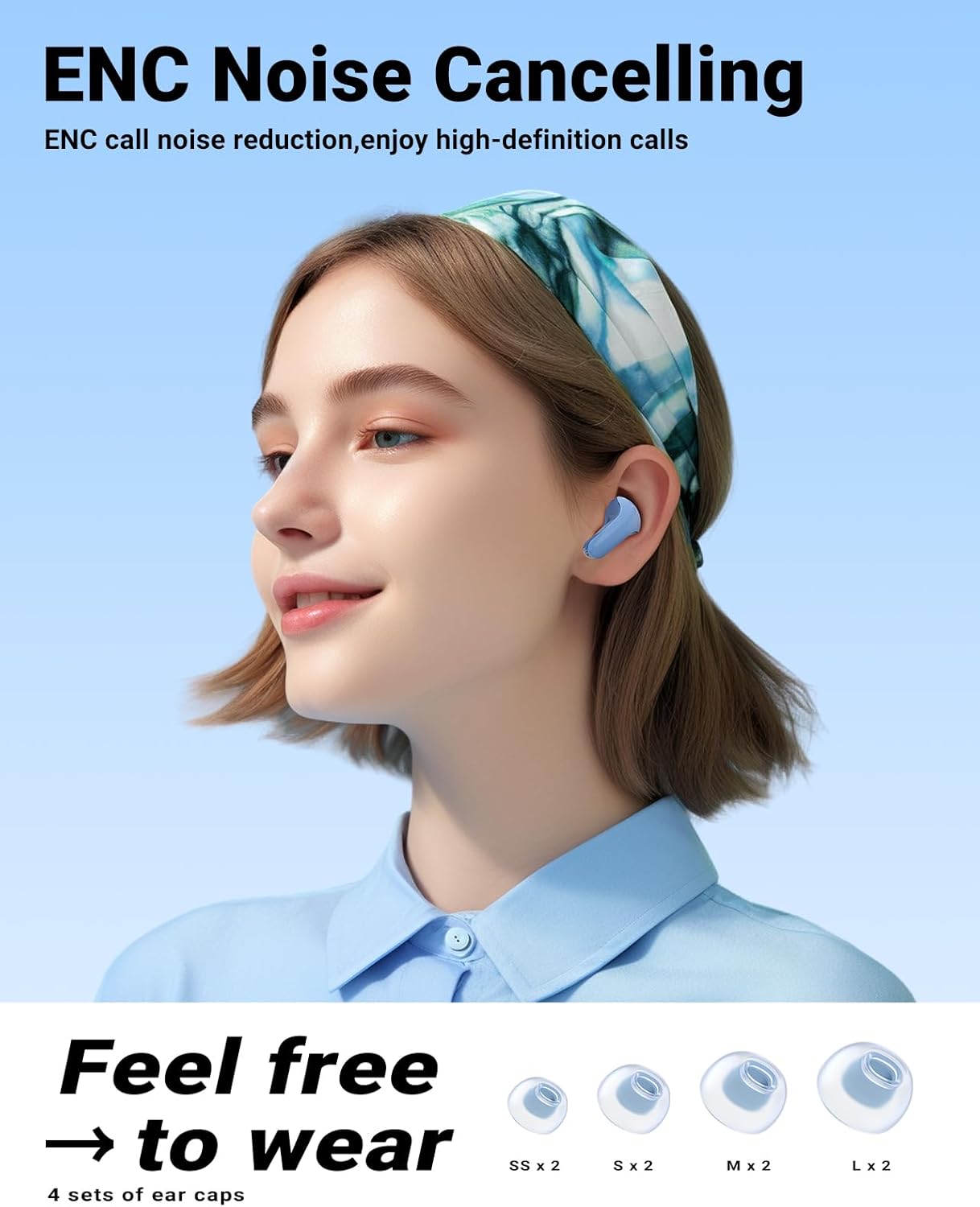 Безжични слушалки ACEFAST T9 True Wireless In-Ear Headphones Glacier Blue - Image 5