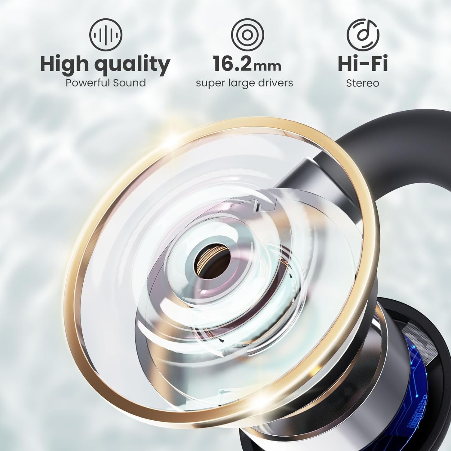 Безжични слушалки JAYINE JY05 Open Ear Wireless Headphones Black - Image 2