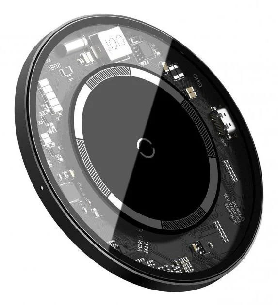 Безжично зарядно Baseus Simple 15W QI Wireless Fast Charging Charger - Image 2