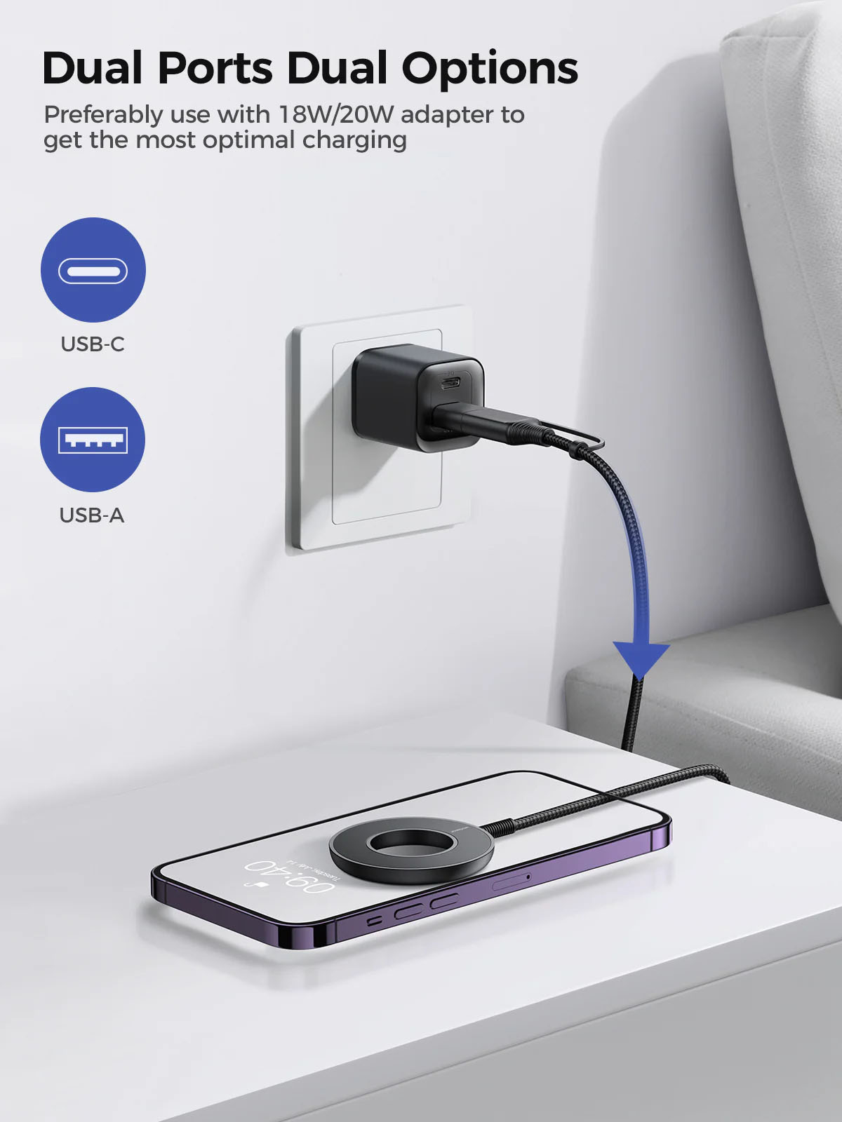 Безжично зарядно JOYROOM JR-WQM03 Magnetic Charger 15W