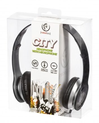 Жични слушалки с микрофон Rebeltec CITY BLACK