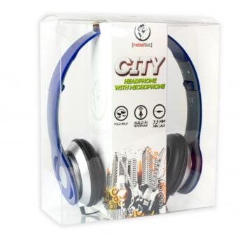 Жични слушалки с микрофон Rebeltec CITY BLUE