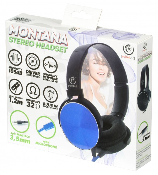 Жични слушалки с микрофон Rebeltec MONTANA BLACK