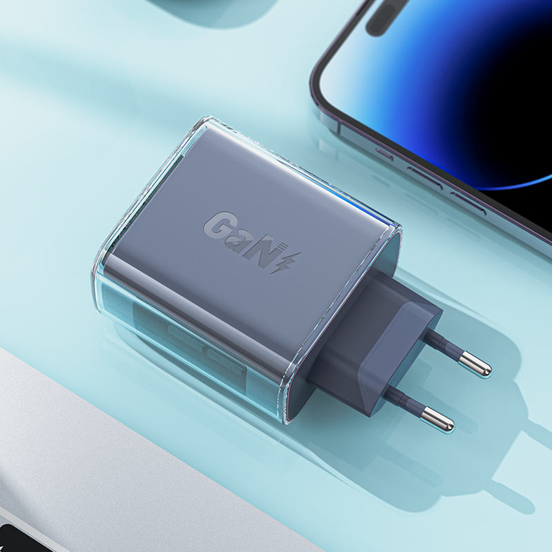 Зарядно за 220V Acefast A45 PD65W GaN 2xUSB-C + USB-A Mica Grey