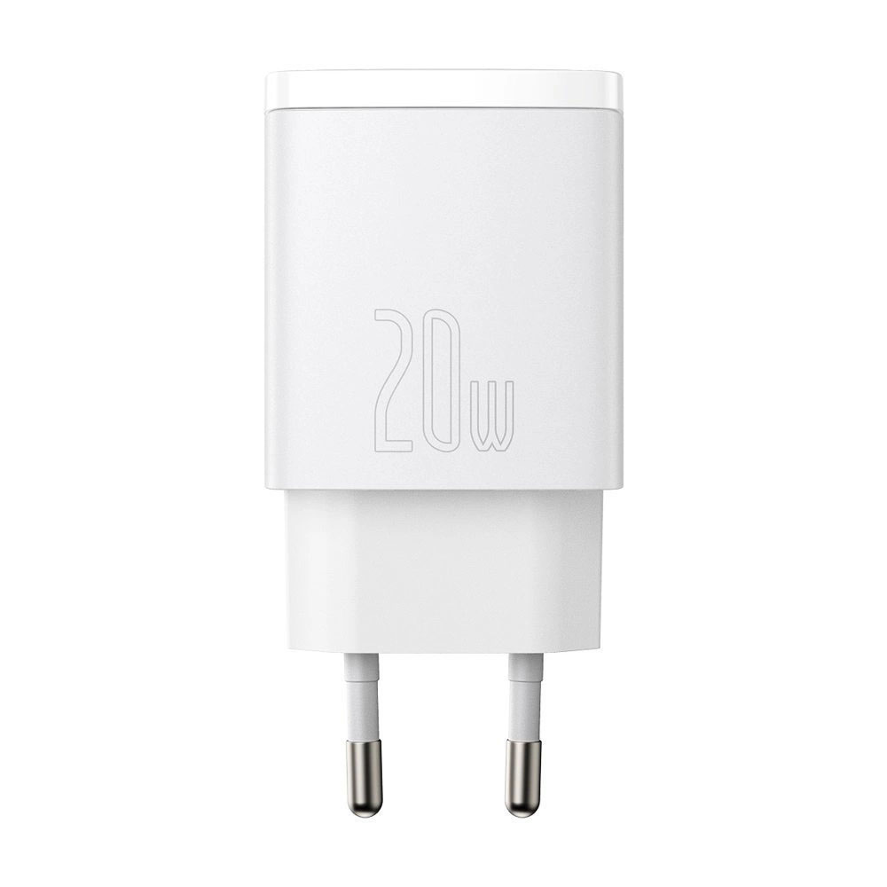 Зарядно за 220V Baseus Compact Fast Charger USB - USB Type C 20W 3A Бяло - Image 3