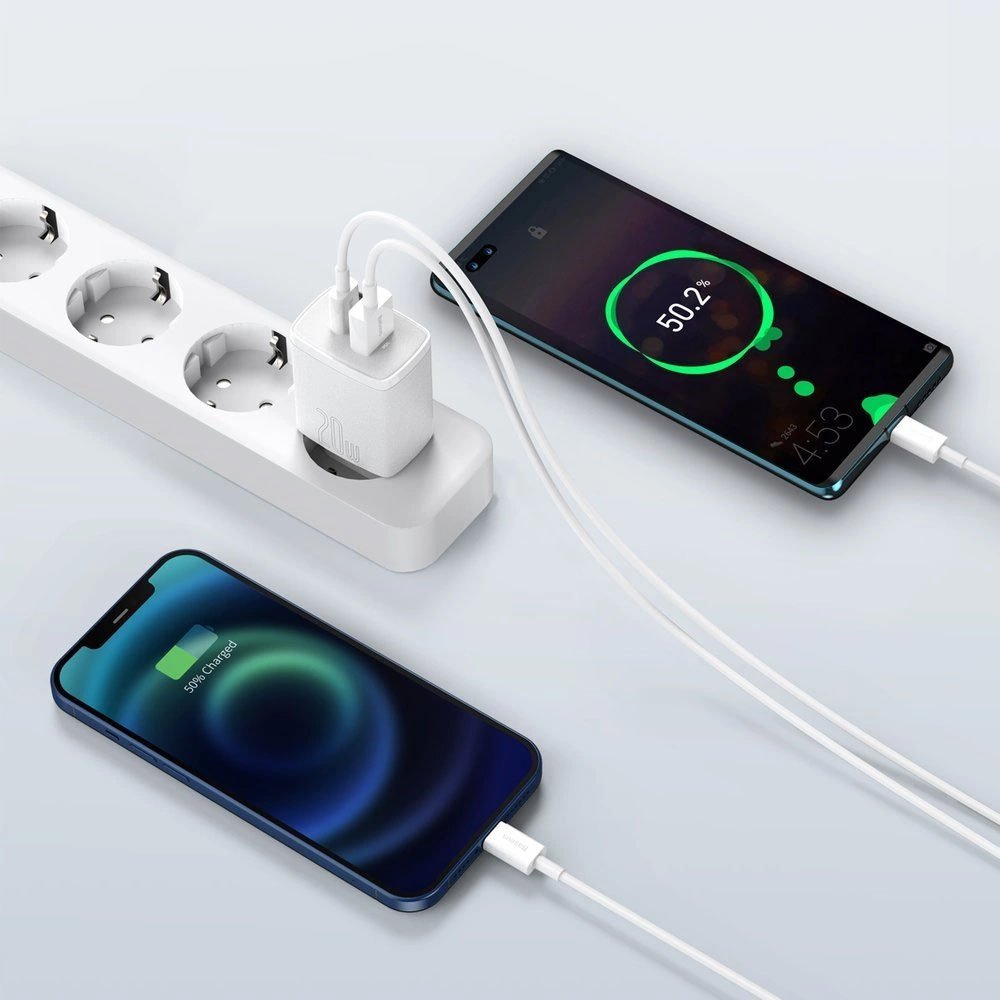 Зарядно за 220V Baseus Compact Fast Charger USB - USB Type C 20W 3A