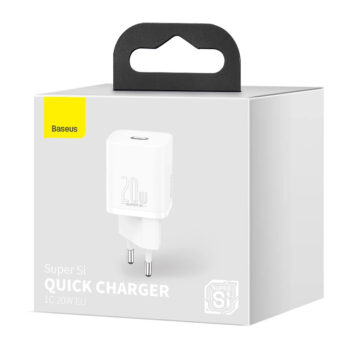 Зарядно за 220V Baseus Super Si 1C Fast Charger USB Type C 20W Бяло