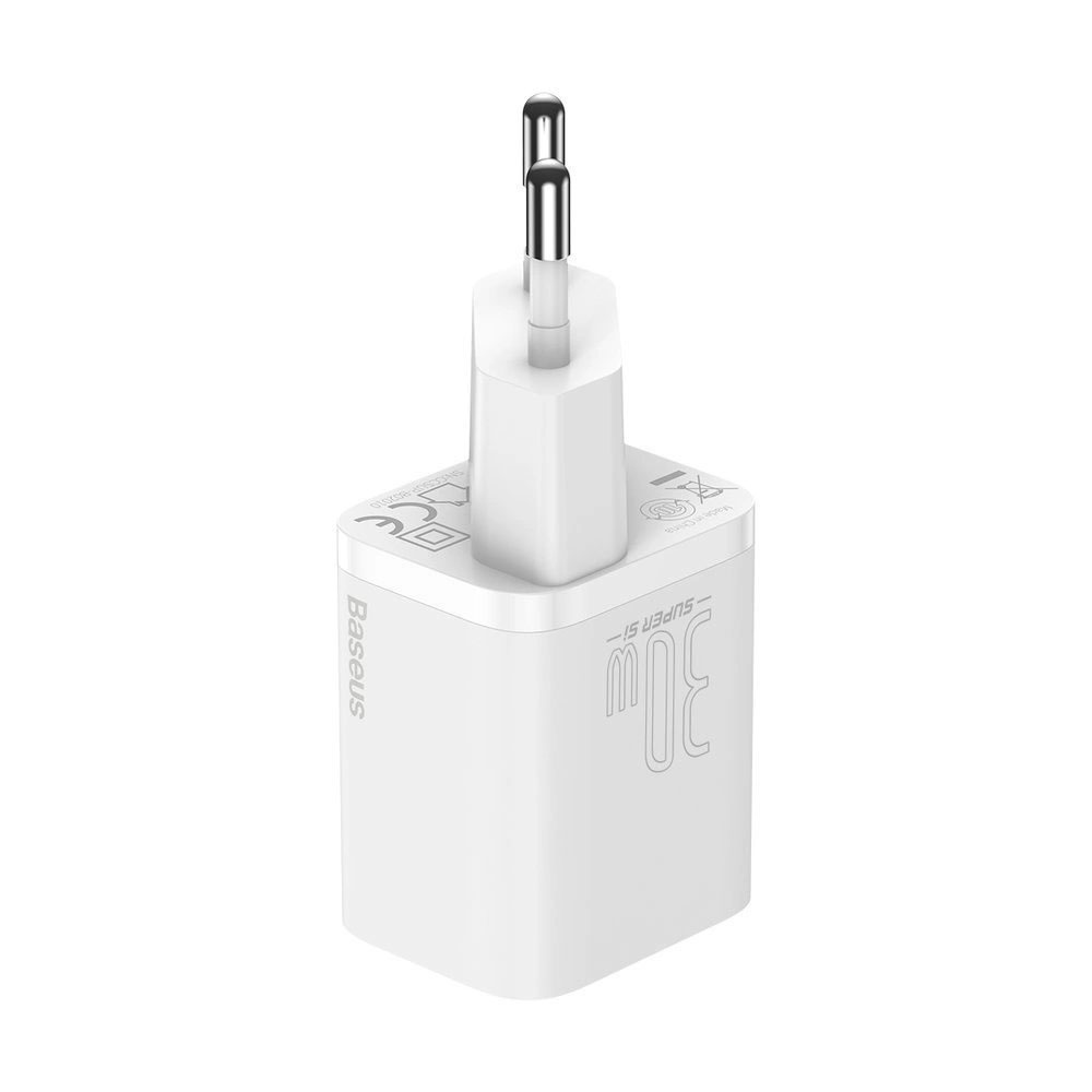 Зарядно за 220V Baseus Super Si 1C Fast Charger USB Type C 30W Бяло - Image 3