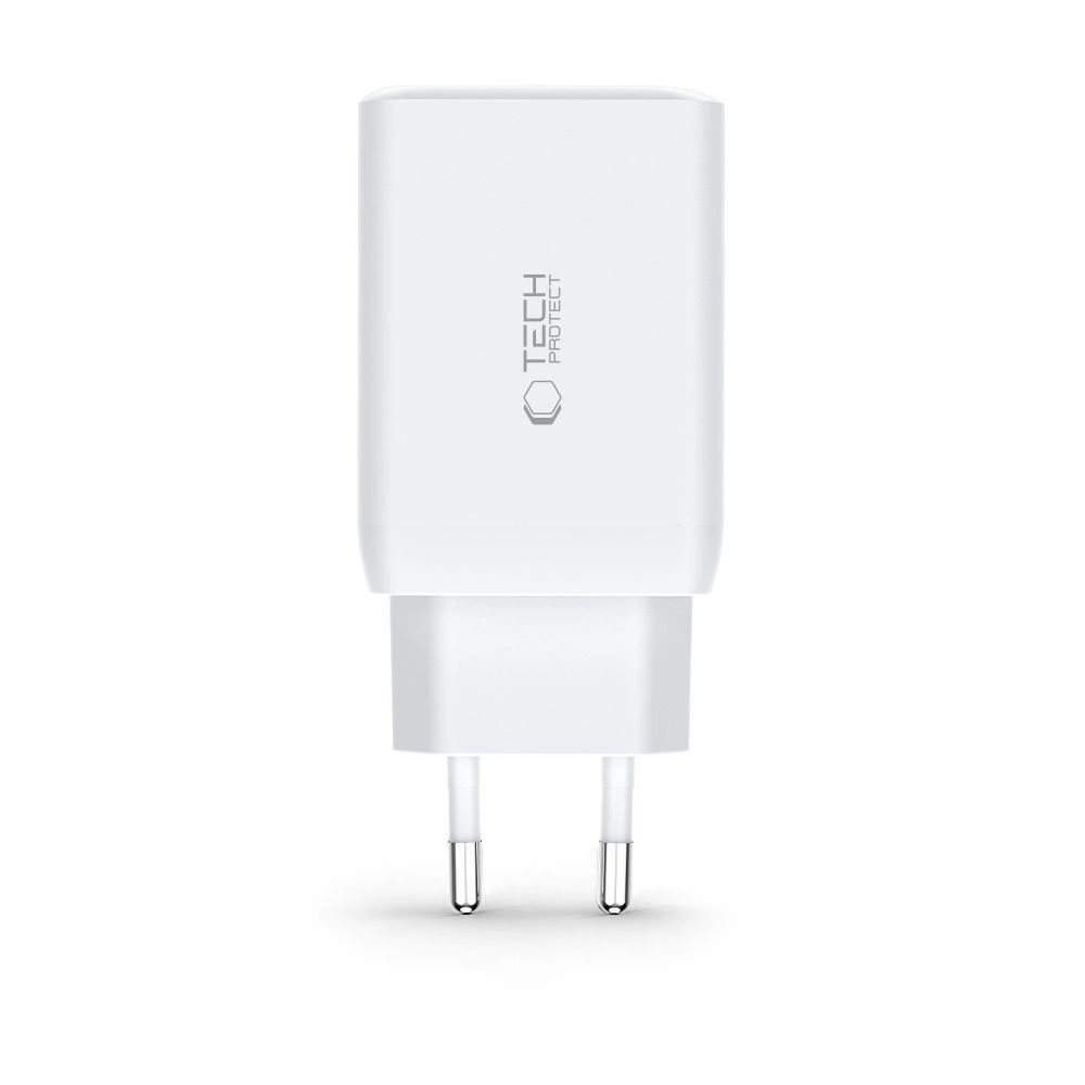Зарядно за 220V Tech-Protect C65W 2x USB-C PD - USB-A QC 65W Бяло - Image 2