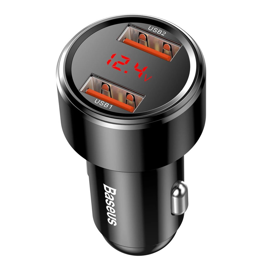 Зарядно за кола Baseus Magic Series Car Charger Dual QC 2x USB 45W 6A Черно - Image 2