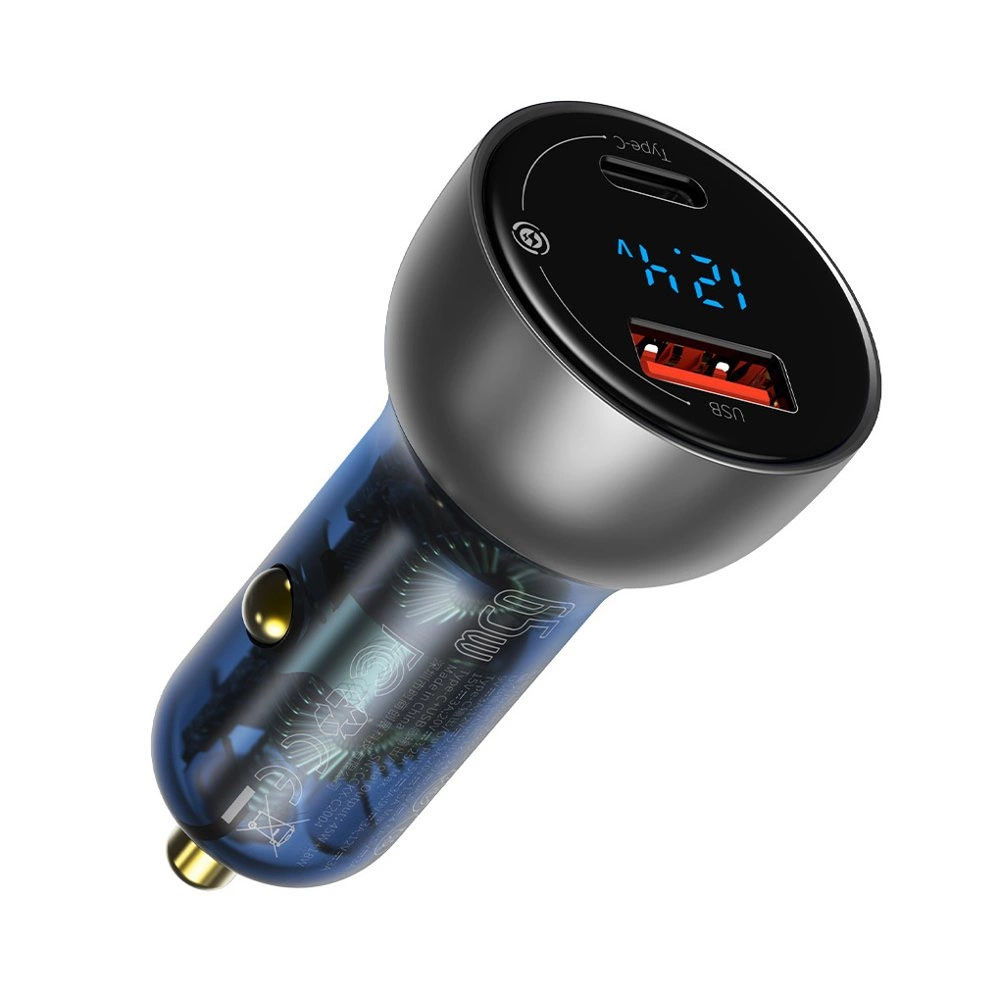 Зарядно за кола Baseus USB - USB Type C Car Charger 65 W 5 A SCP Quick Charge - Image 3