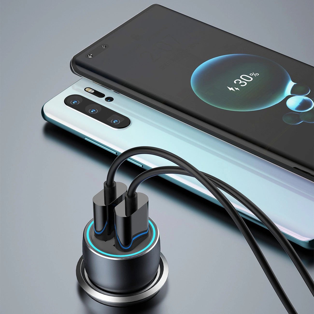 Зарядно за кола Dudao R4+ Fast Car Charger 2 x USB 3A 18W Gray