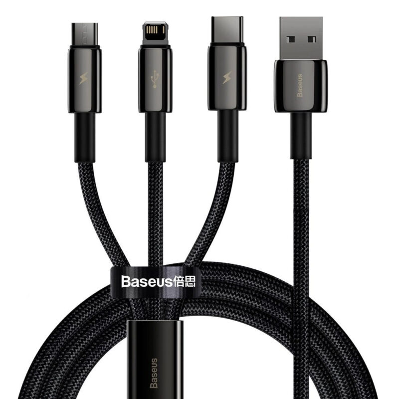 Кабел 3 в 1 Baseus Tungsten 3in1 Cable USB - USB Type C - Lightning - Micro USB 1
