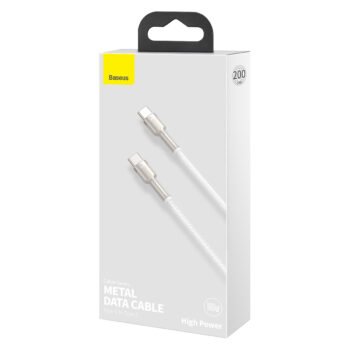 Кабел Baseus Cafule Metal PD USB-C - USB-C 2m 100W Бял