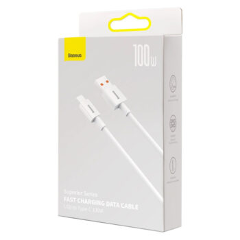 Кабел Baseus Superior Series USB-A - USB-C 100W 2m Бял