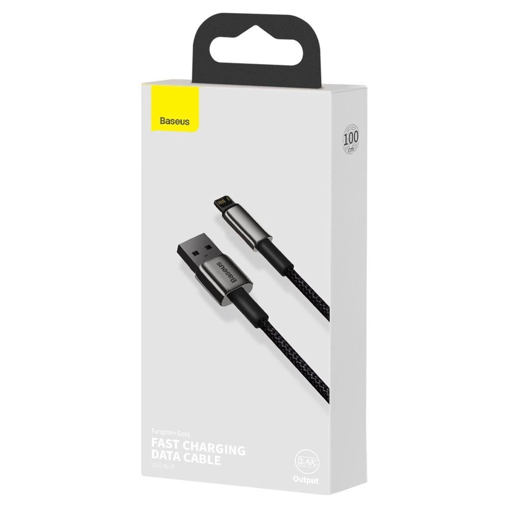 Кабел Baseus Tungsten USB - Lightning cable 2.4A 1m Черен