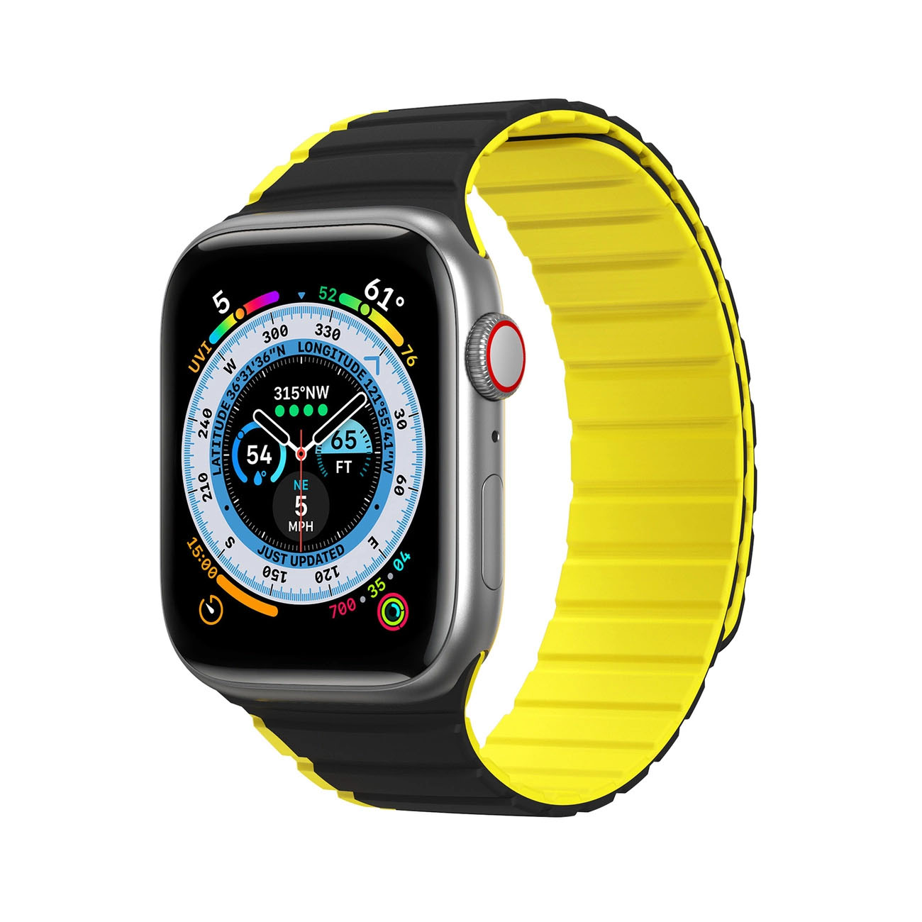 Каишка за смарт часовник Dux Ducis Magnetic LD Version Apple Watch Ultra SE 1-8 Black and Yellow
