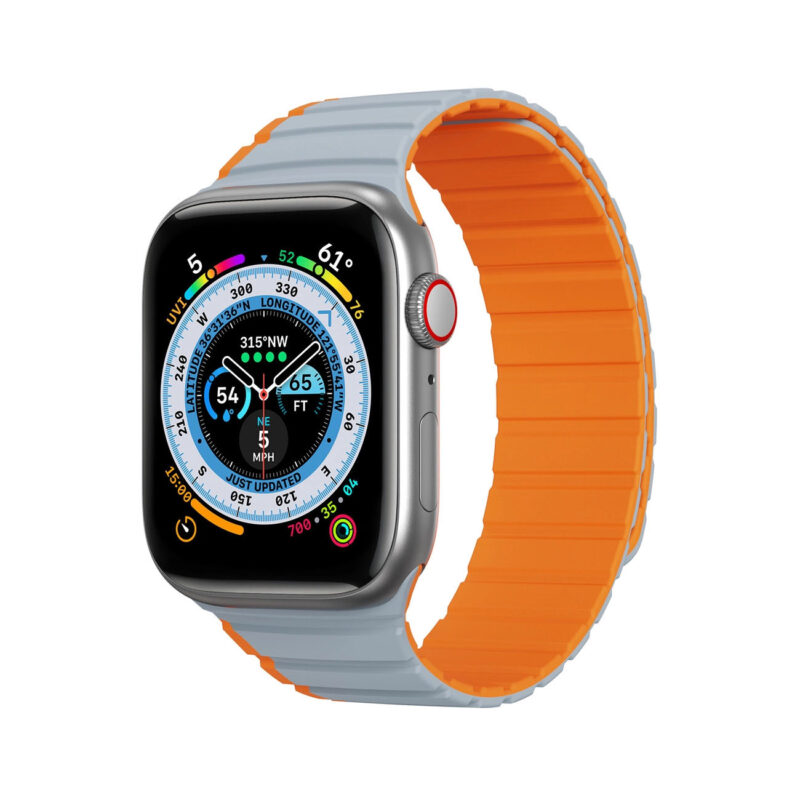 Каишка за смарт часовник Dux Ducis Magnetic LD Version Apple Watch Ultra SE 1-8 Gray and Orange