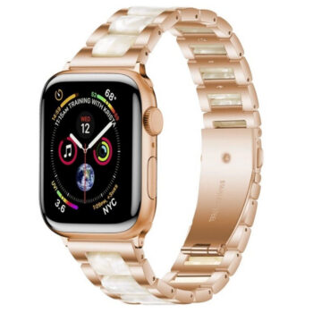 Каишка за смарт часовник Tech-Protect Modern Apple Watch 4, 5, 6, 7, 8, 9, SE (38/40/41 mm) Gold-Pearl