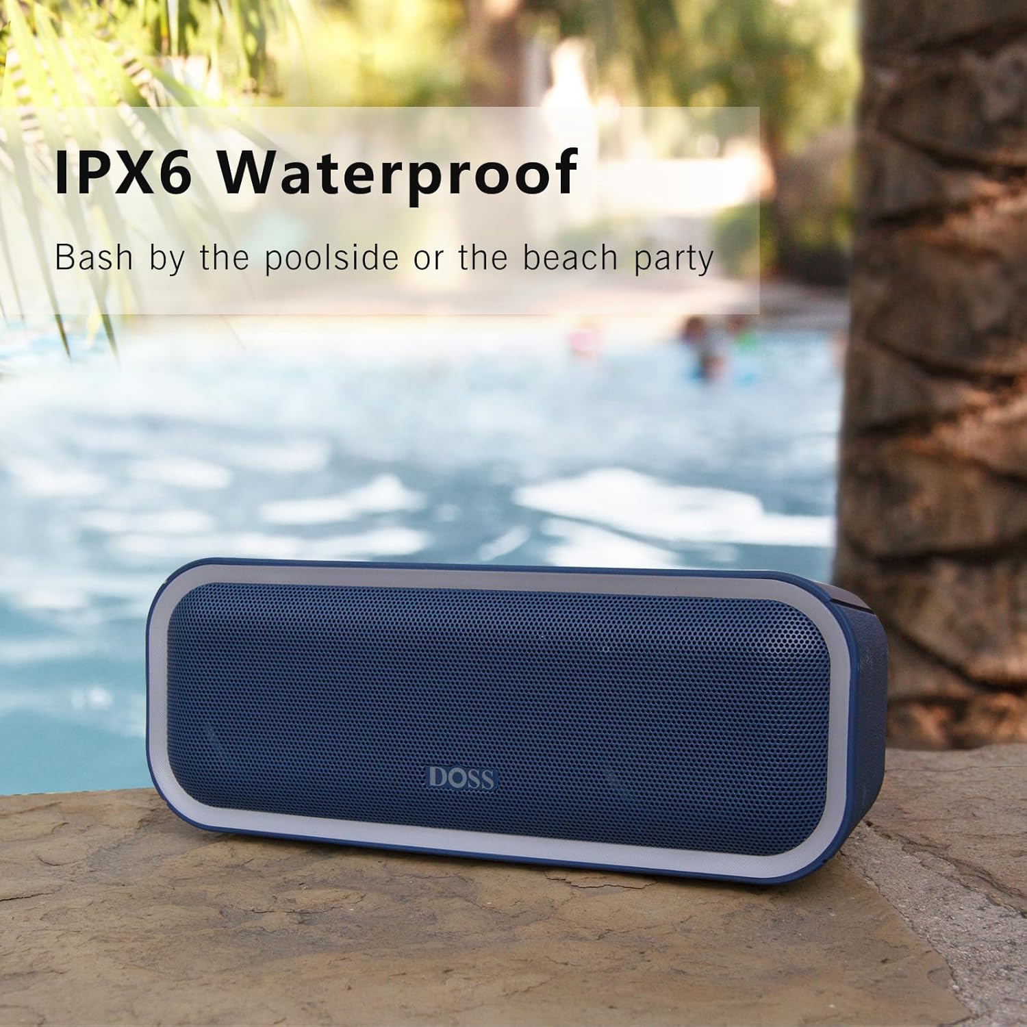 Преносима тонколона DOSS SoundBox Pro+ Bluetooth Speaker IPX6 24W Dual Bass Blue - Image 3
