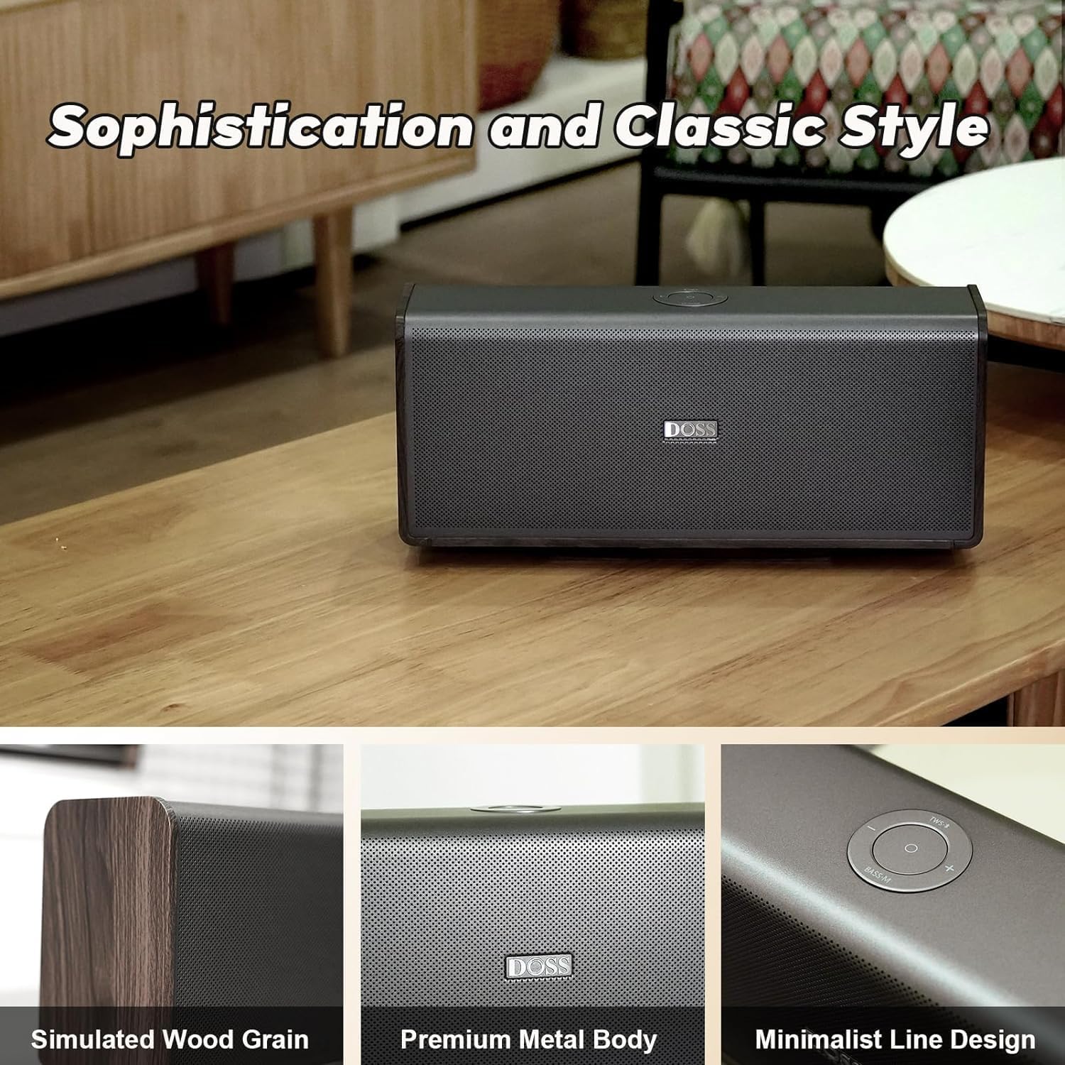 Преносима тонколона DOSS SoundBox XL Ultra Bluetooth Speaker Music Box 2.1 Channel 80W Grey - Image 3