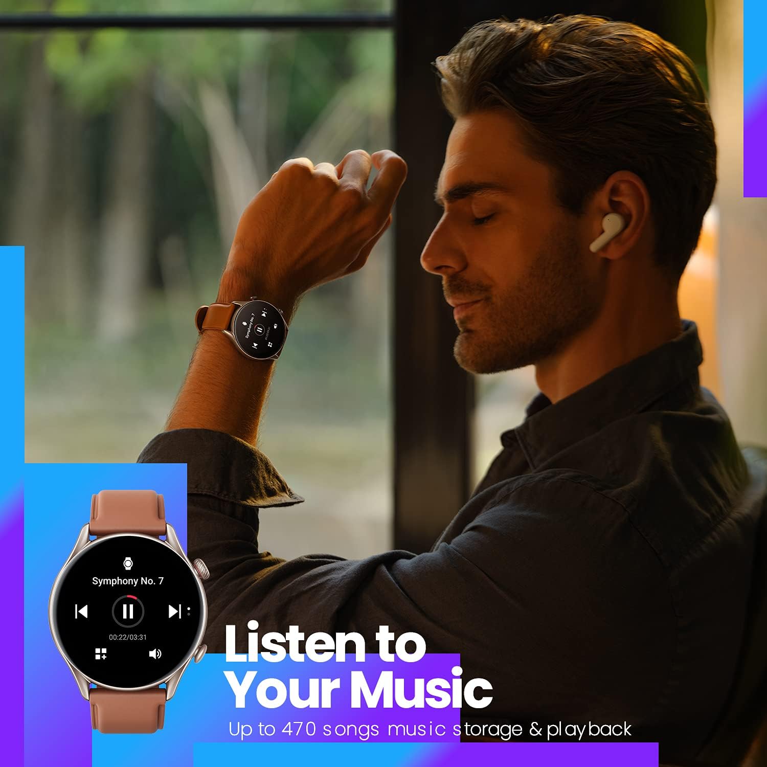Смарт часовник Amazfit GTR 3 Pro Smart Watch, 1.45 inch AMOLED Display Brown - Image 5