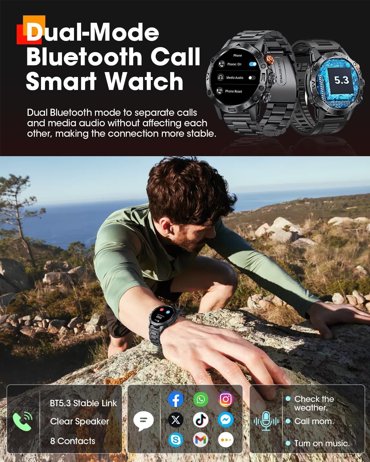 Смарт часовник DEKELIFE Men’s Smart Watch 1,53 IPS Phone Function Black