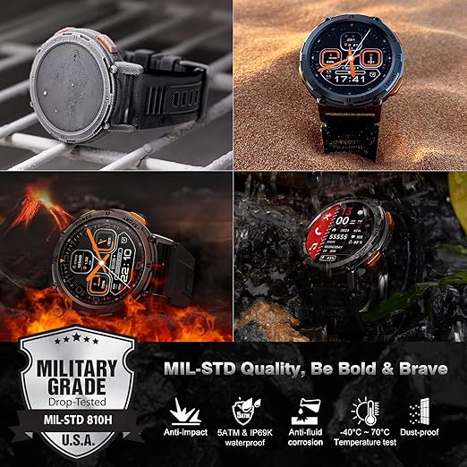 Смарт часовник KOSPET TANK T2 Men's Smart Watch 1.43 AMOLED Phone Function Black - Image 2