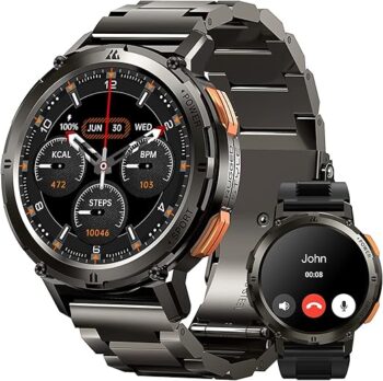 Смарт часовник KOSPET TANK M2 Men's Smart Watch 1.43 AMOLED Phone Function Feather Sand Black