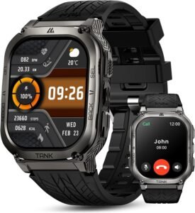 Смарт часовник KOSPET TANK M3 Men's Smart Watch 1.96 AMOLED Phone Function Black