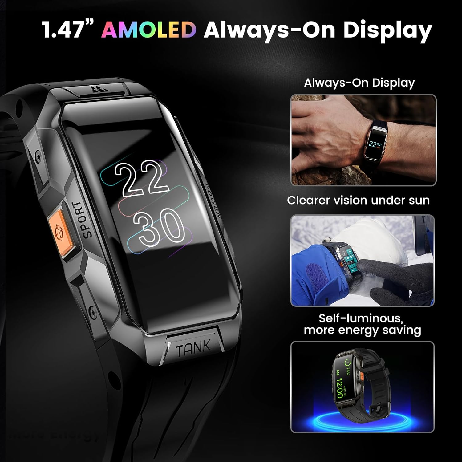 Смарт часовник KOSPET X1 Men’s Smart Watch 1.43 AMOLED Silver - Image 4