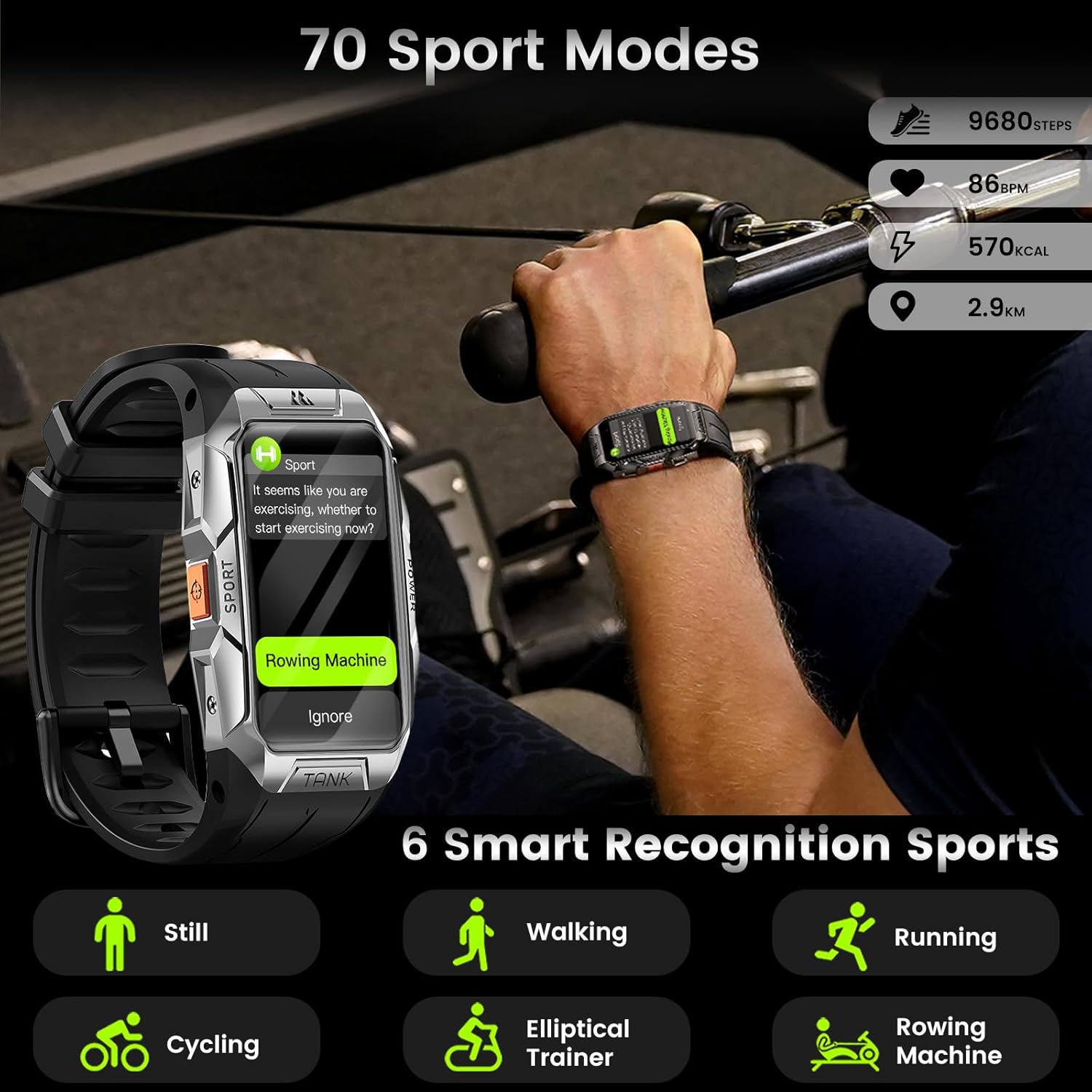 Смарт часовник KOSPET X1 Men’s Smart Watch 1.43 AMOLED Silver - Image 5