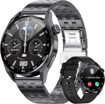 Смарт часовник LIGE Men's Smart Watch 1,39 Phone Function Black