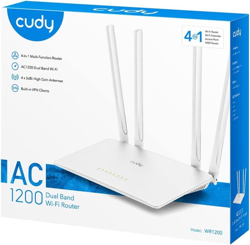 Wr1200 Router Безжичен рутер Cudy WR1200 AC1200 Dual-Band Gigabit WLAN Router