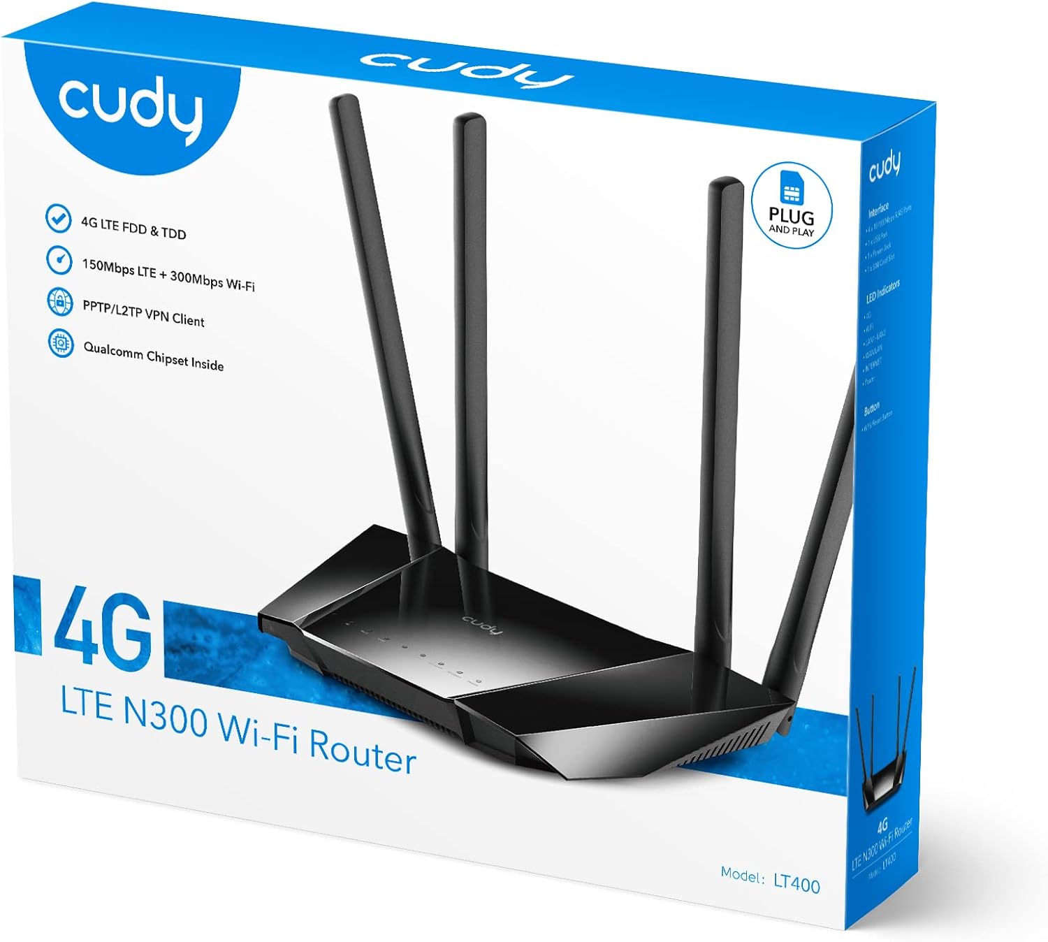 4G LTE Рутер Cudy 4G LTE Router SIM Card N300 WLAN WiFi 300 Mbps - Image 4