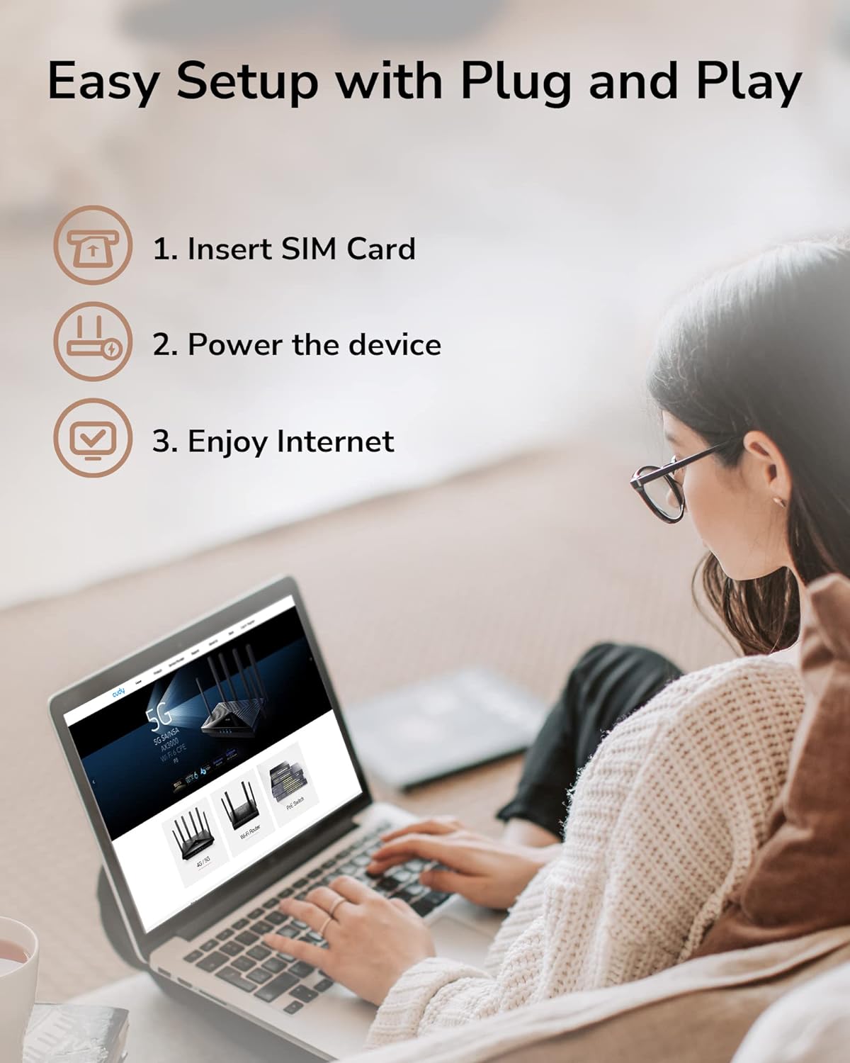 4G LTE Рутер Cudy 4G LTE Router SIM Card N300 WLAN WiFi 300 Mbps - Image 6