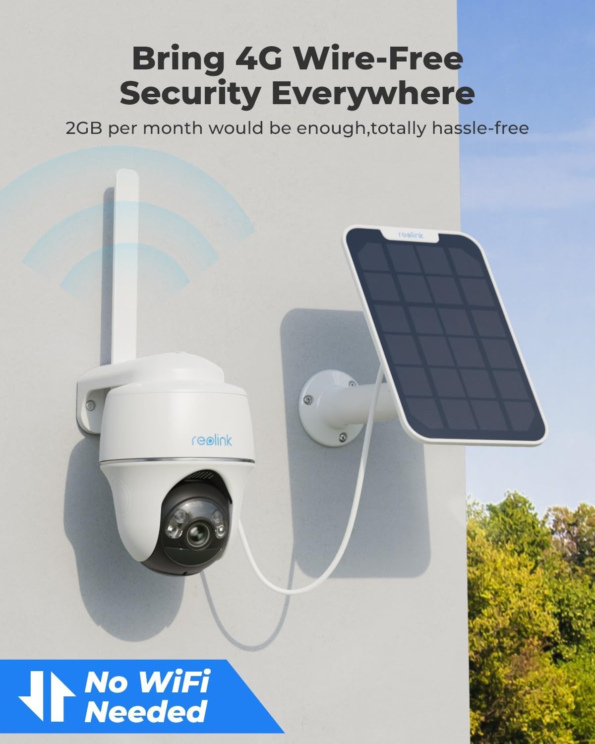 4G Камера за наблюдение Reolink Go PT Plus 360° 3G-4G LTE Surveillance Camera 5MP White - Image 2