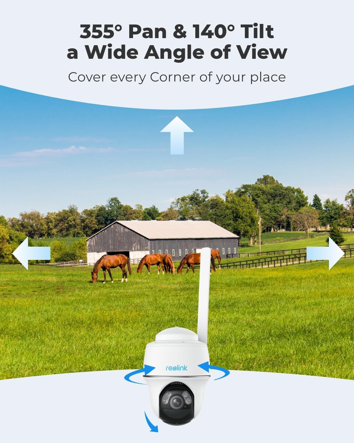 4G Камера за наблюдение Reolink Go PT Plus 360° 3G-4G LTE Surveillance Camera 5MP White - Image 3