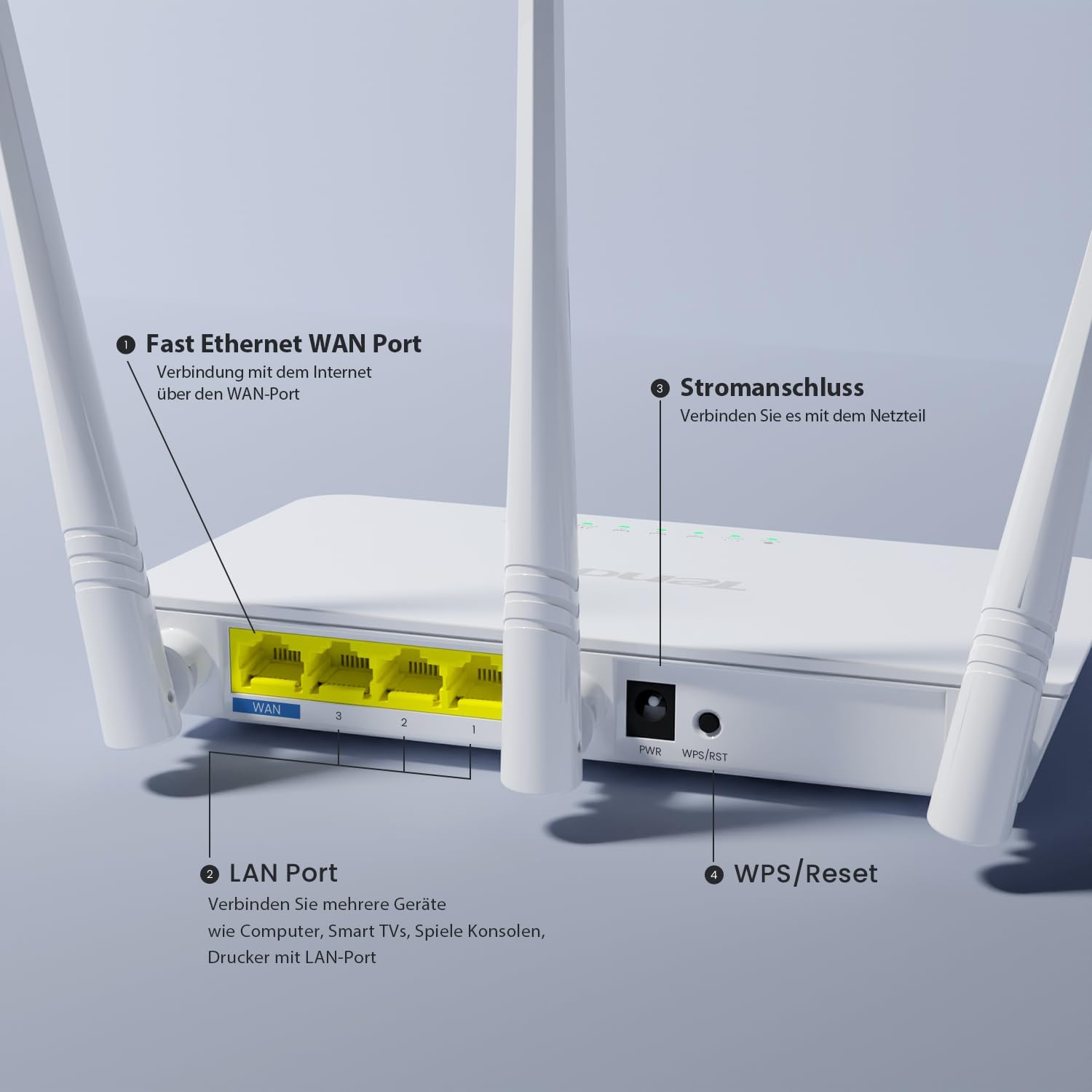 Безжичен рутер Tenda F3 WLAN Router N300 - Image 3