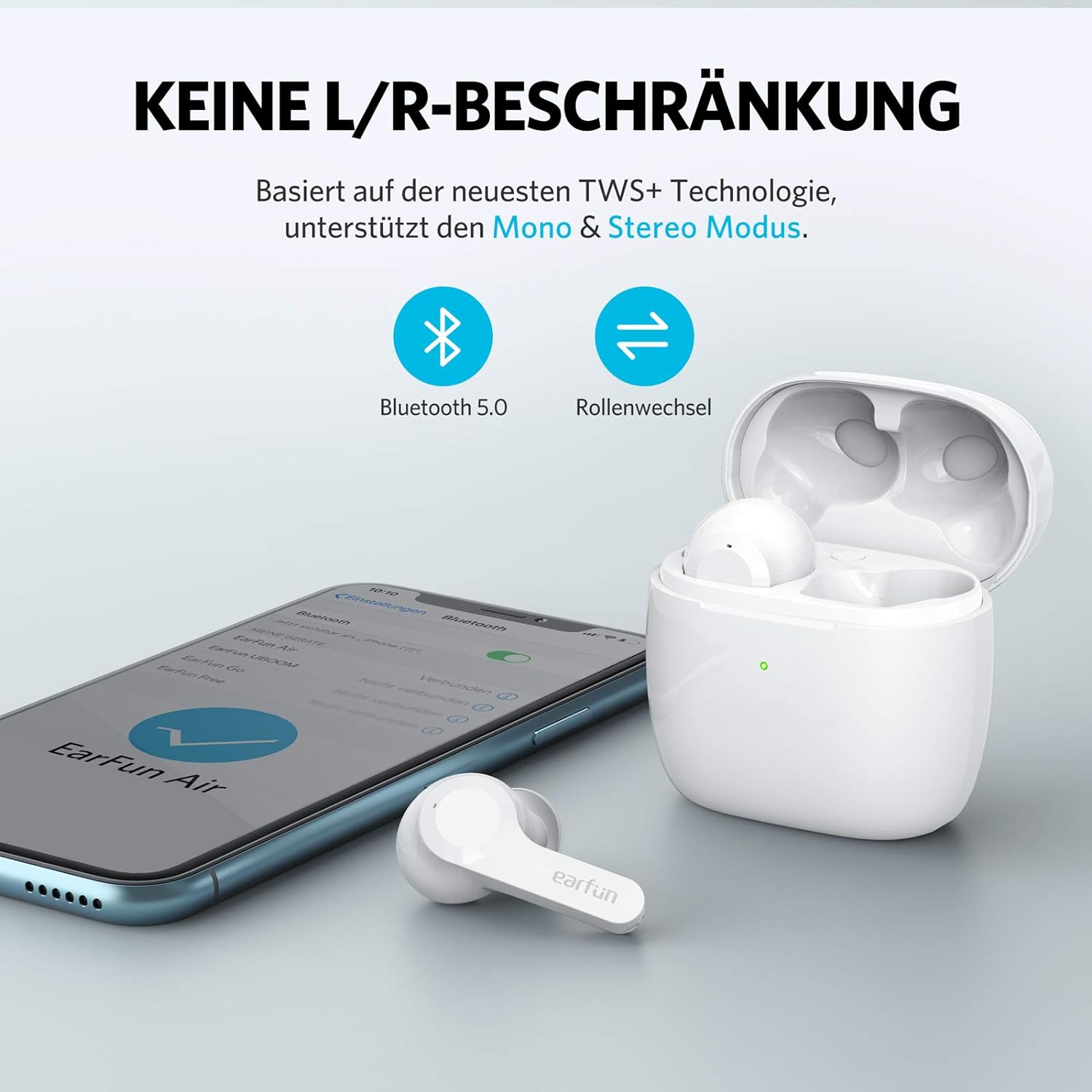 Безжични слушалки EarFun Air True Wireless Earphones White - Image 3