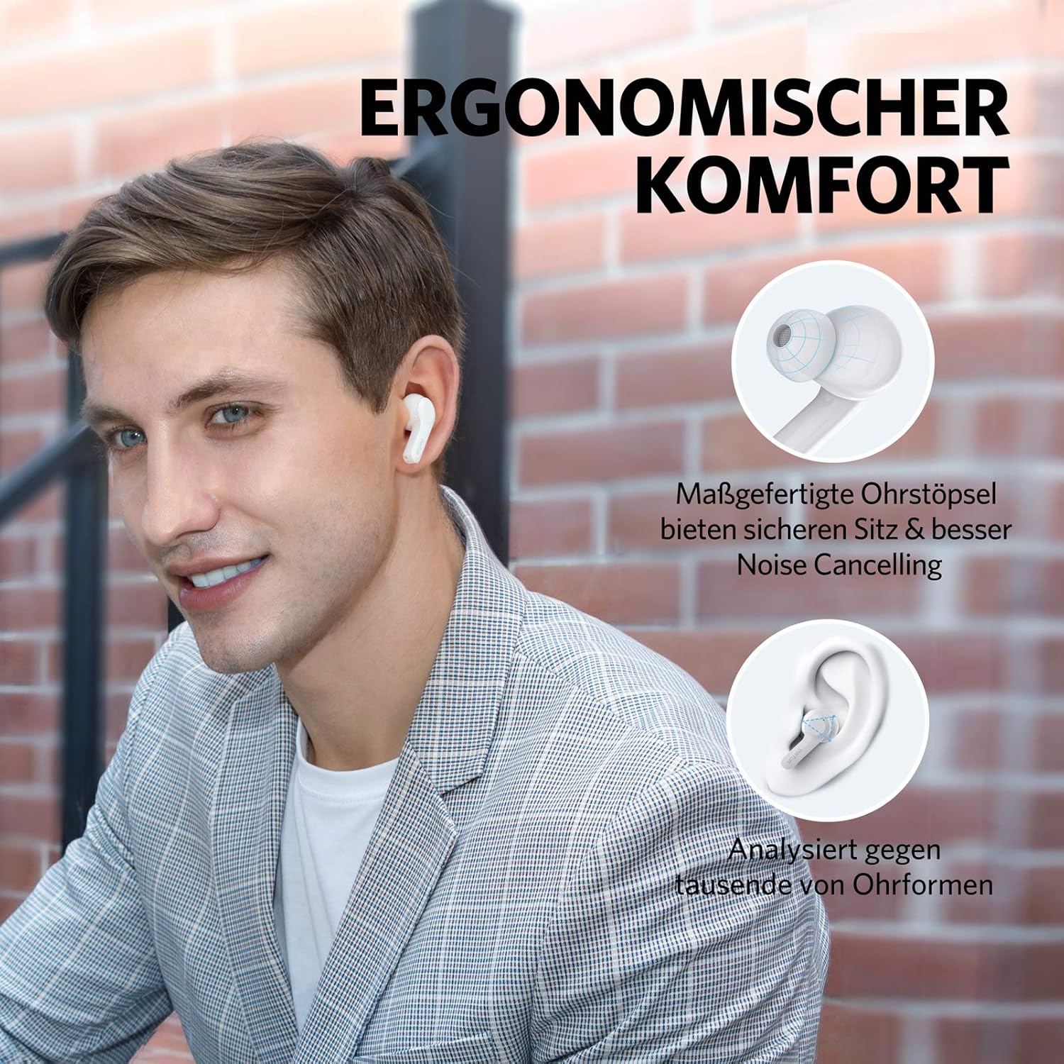 Безжични слушалки EarFun Air True Wireless Earphones White - Image 5