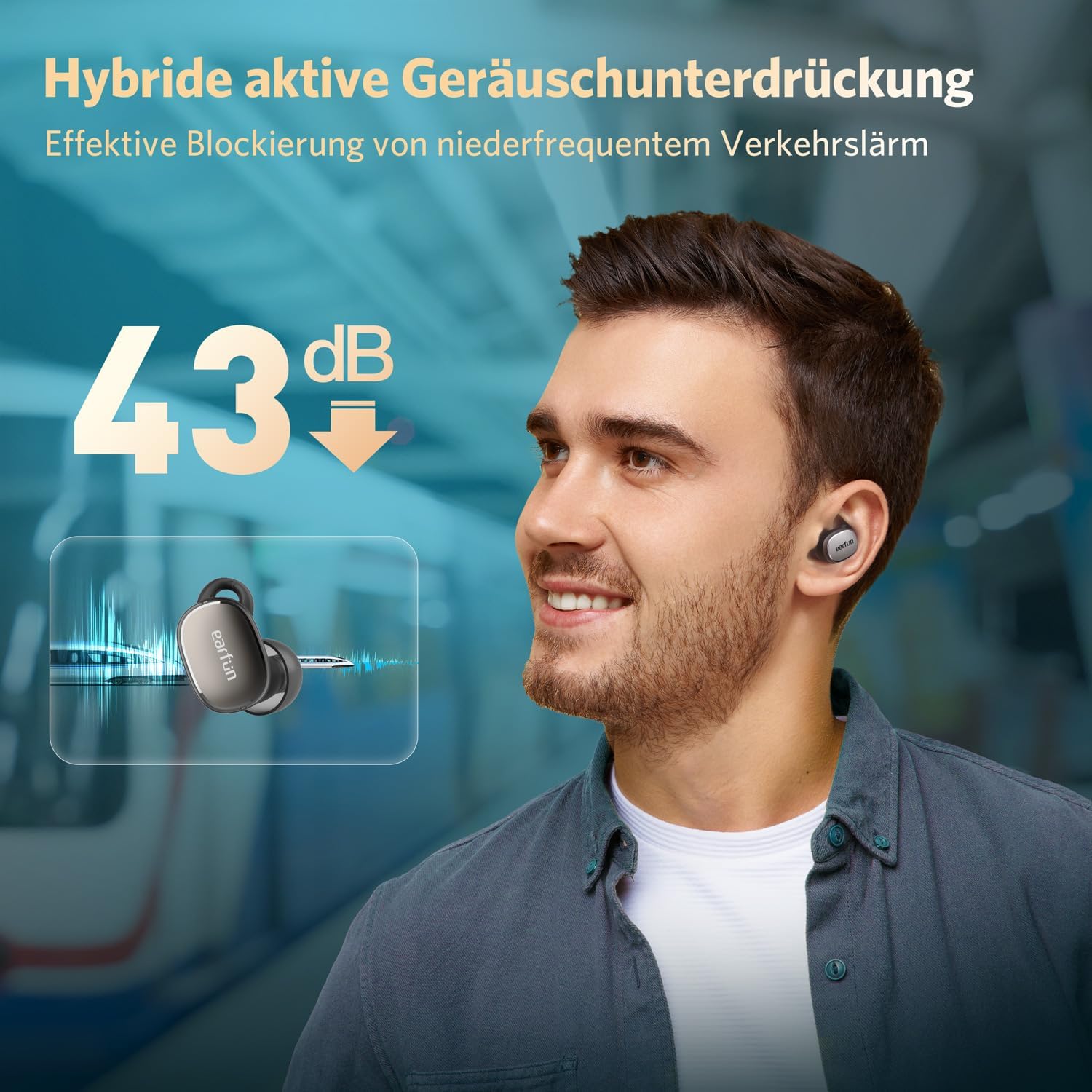 Безжични слушалки EarFun Free Pro 3 True Wireless Earphones Black - Image 4