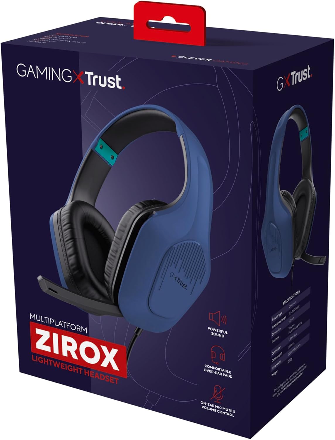 Геймърски слушалки Trust Gaming GXT 415 Zirox Gaming Headset PC, Xbox, PS4, PS5 Blue - Image 7