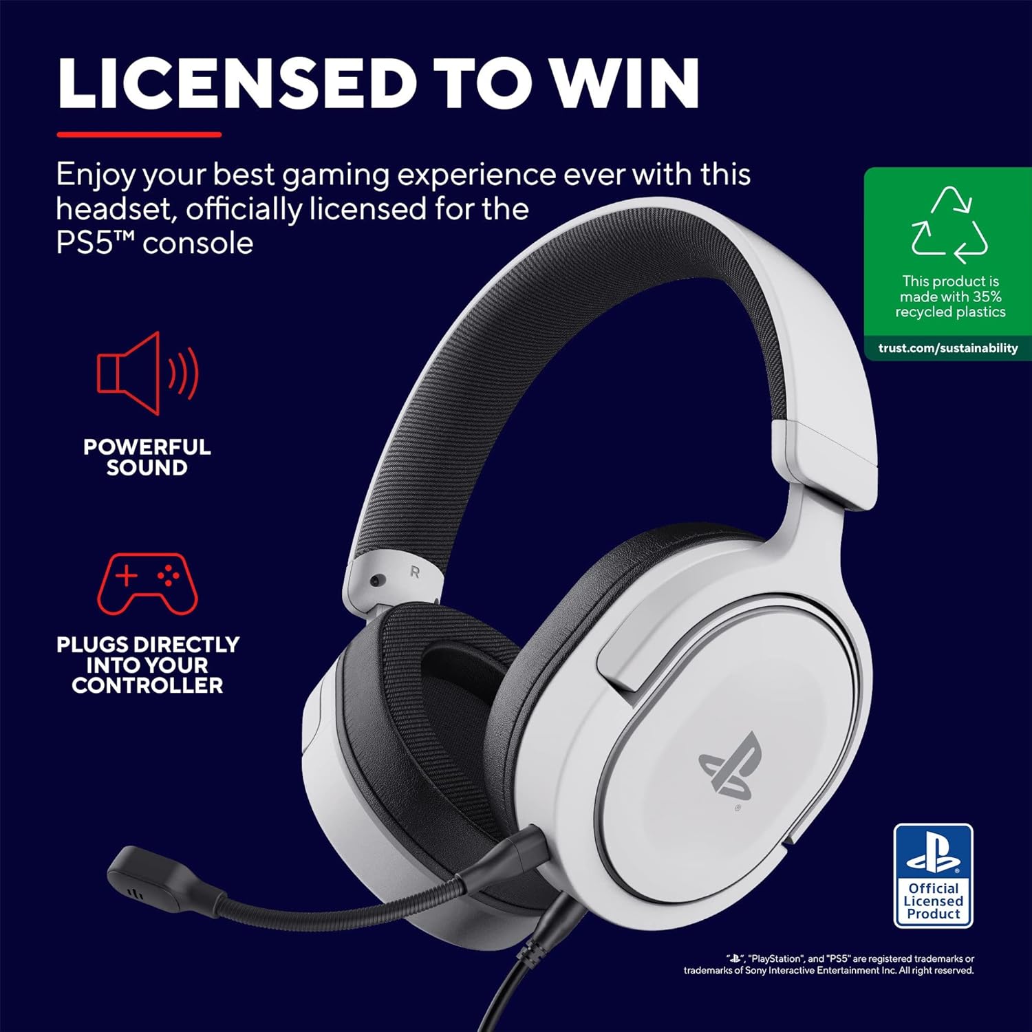 Геймърски слушалки Trust Gaming GXT 498W Forta Headset Playstation PS4-PS5 Black - Image 9