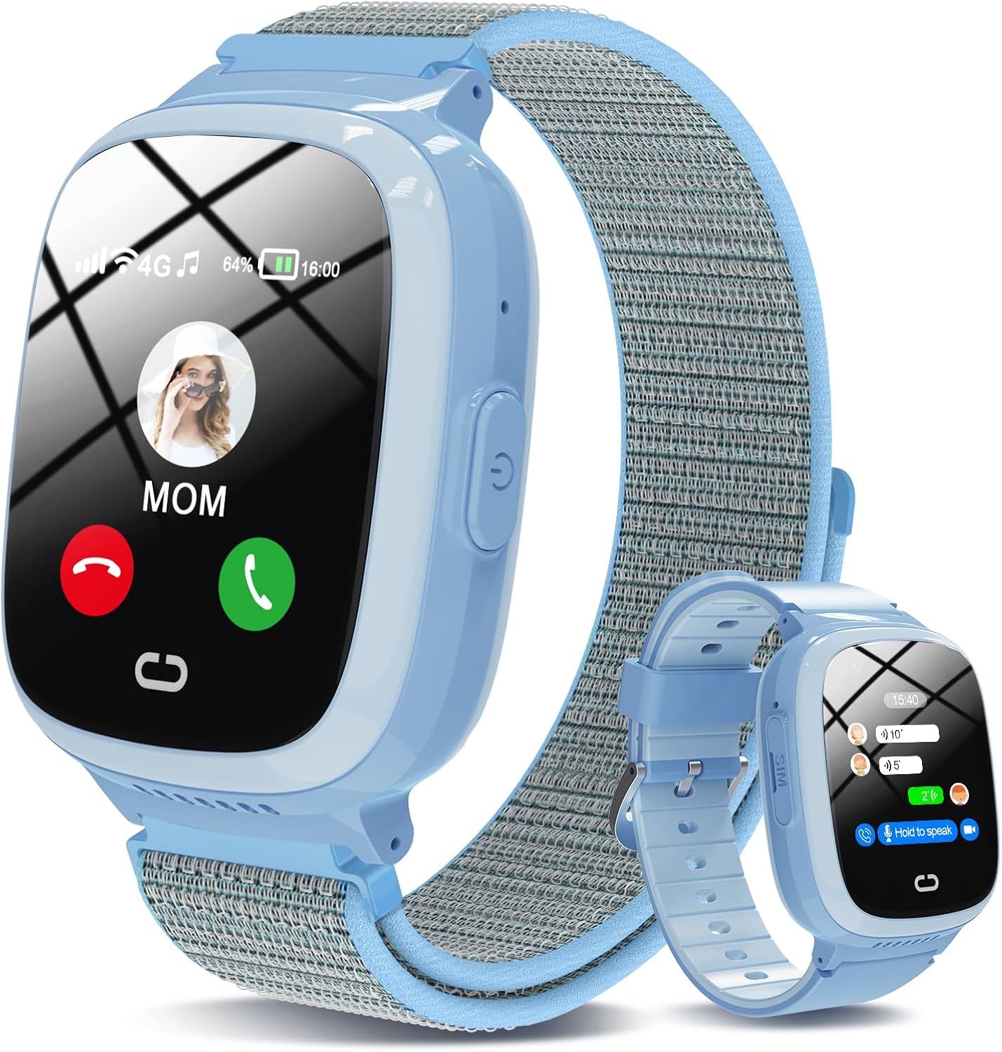 Детски смарт часовник PTHTECHUS 4G Smart Watch Children GPS & Phone Blue