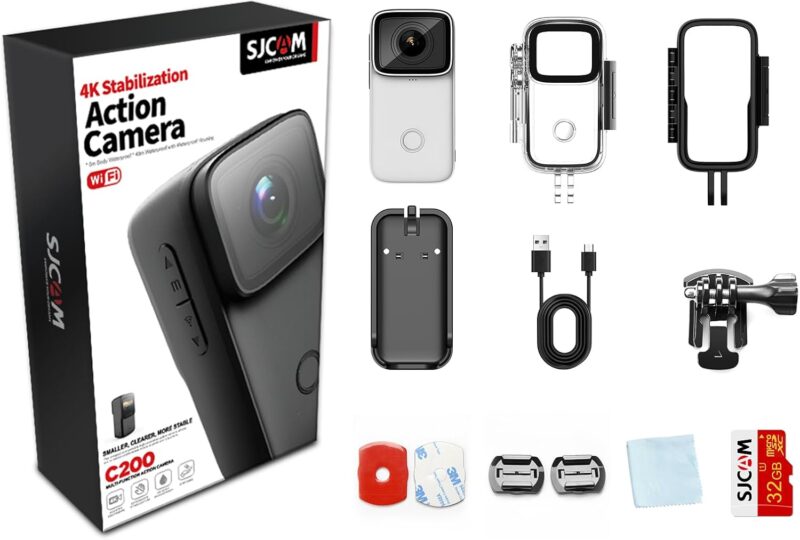 Екшън камера SJCAM C200 Action Camera 4K24FPS 16MP WiFi White 6