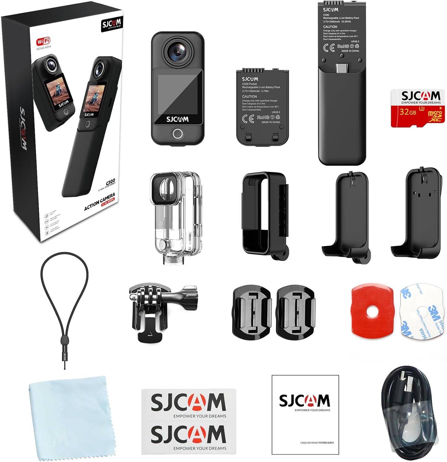Екшън камера SJCAM C300 Action Camera 4K 2.4G, 5G Dual WiFi 20MP Black - Image 7